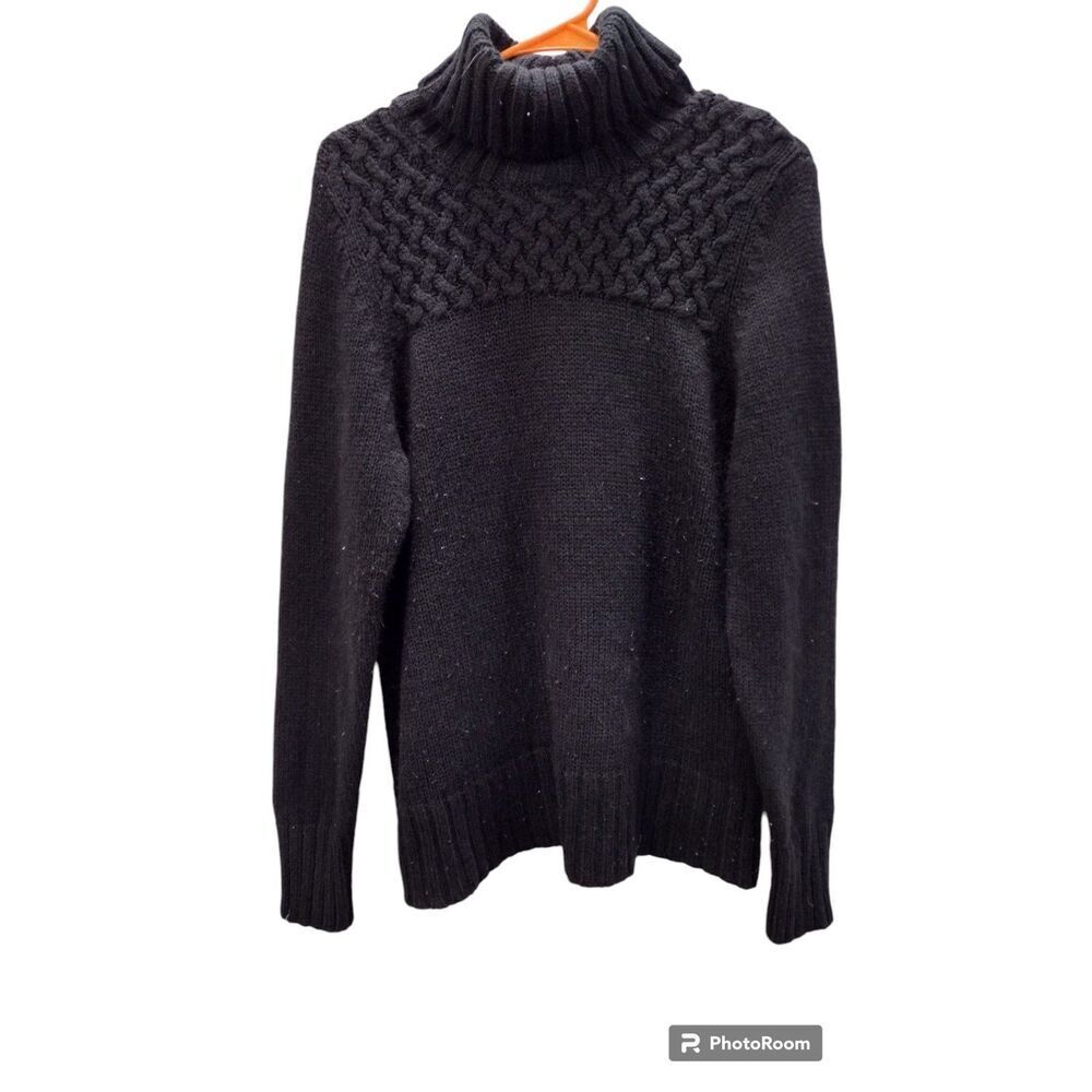 Faded Glory Black Knit Thick Mock Neck Sweater